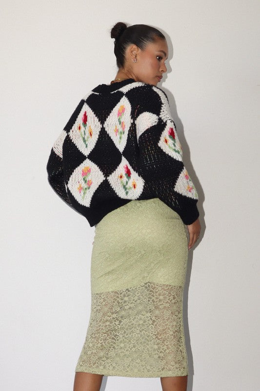 Victoria Vintage Flower Sweater - RTS