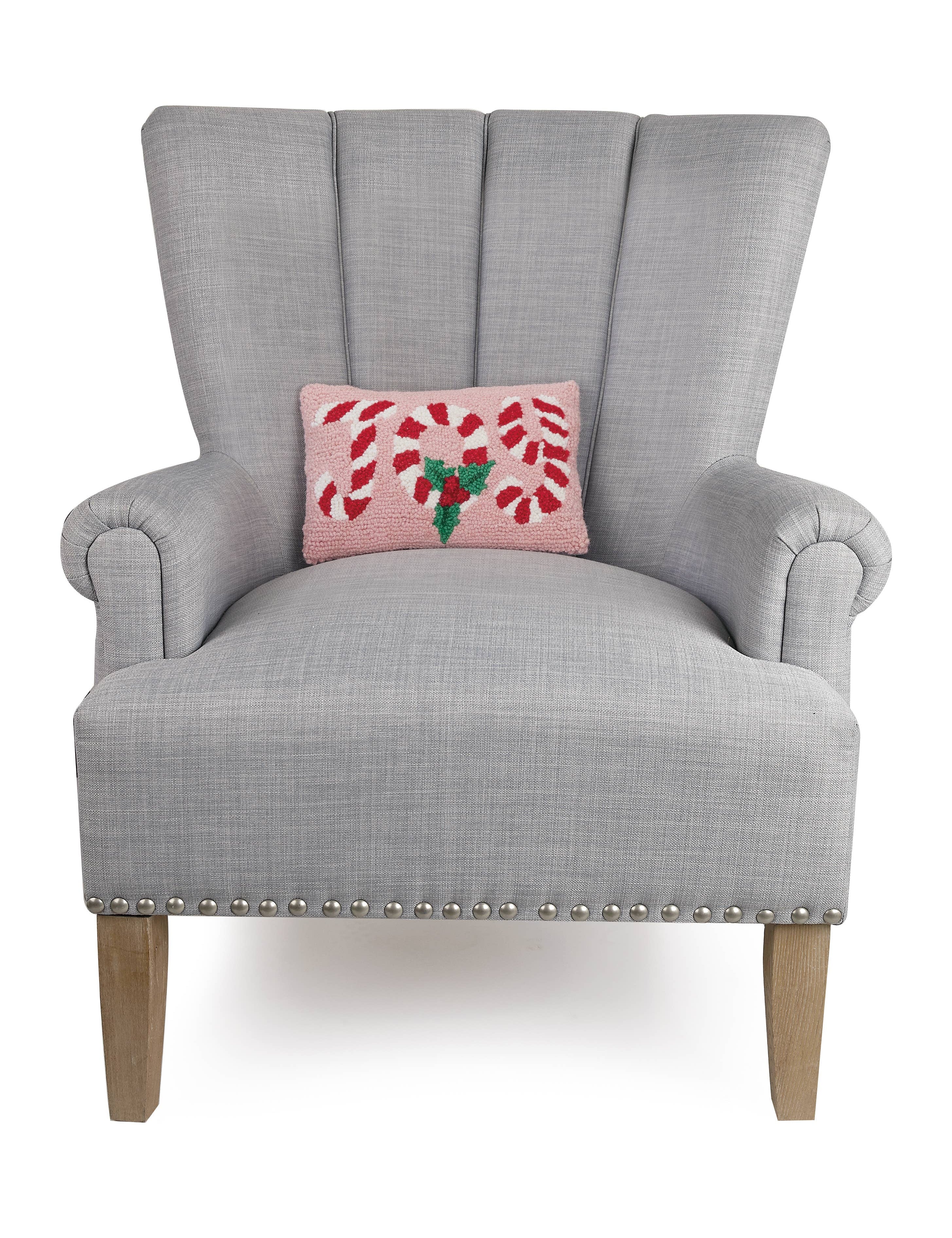 Pink Candy Cane Joy Hook Pillow