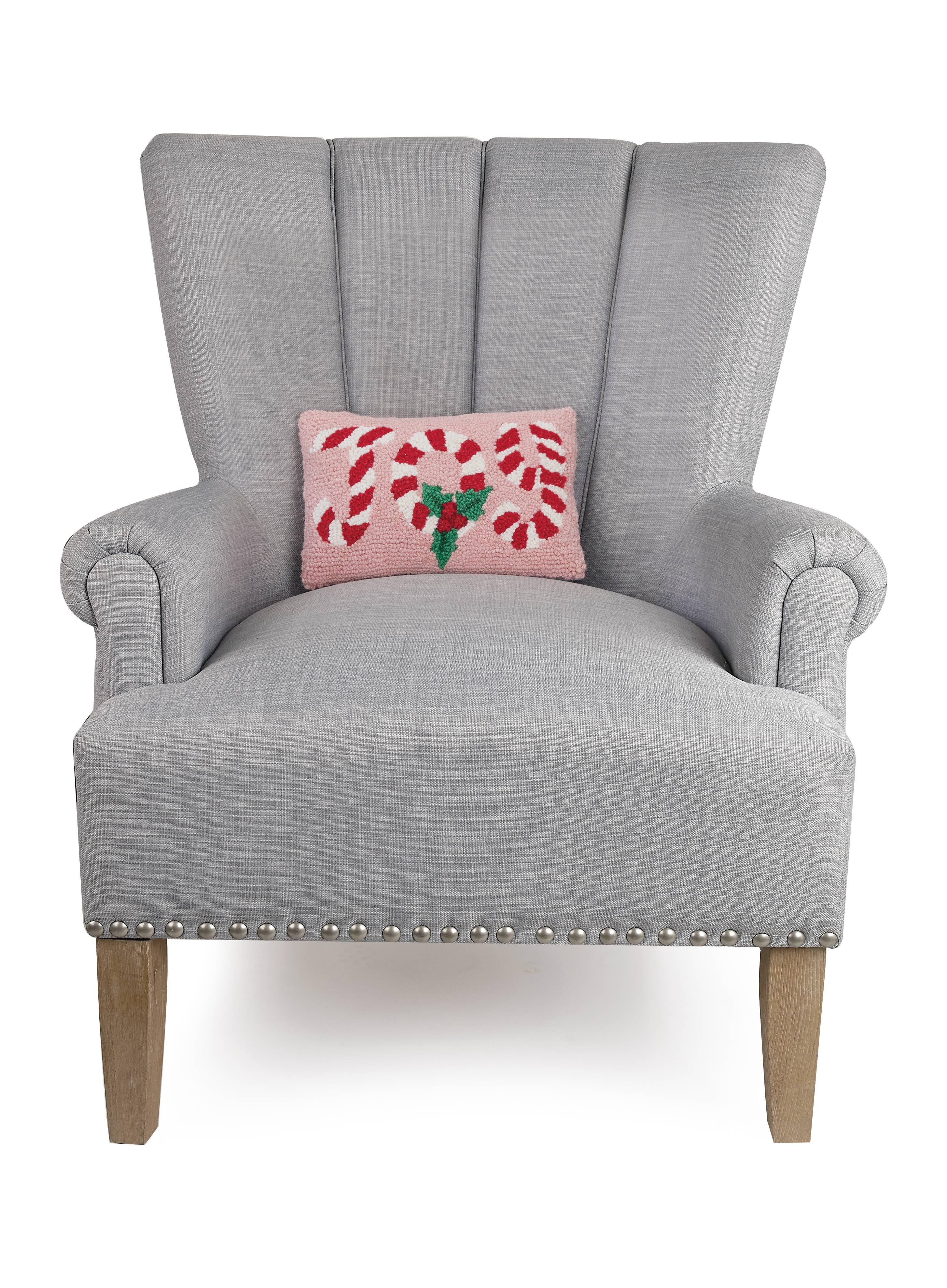 Pink Candy Cane Joy Hook Pillow