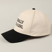 Literally Just A Girl Embroidery Two Tone Trucker Hat: FUCHSIA / ONE SIZE