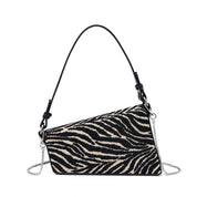 Black Zebra Angular Shoulder Bag