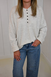 Cream Drop Shoulder Pullover