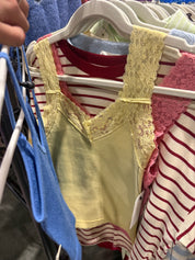 Yellow Fallen For Lace Tank — seamless and ribbed