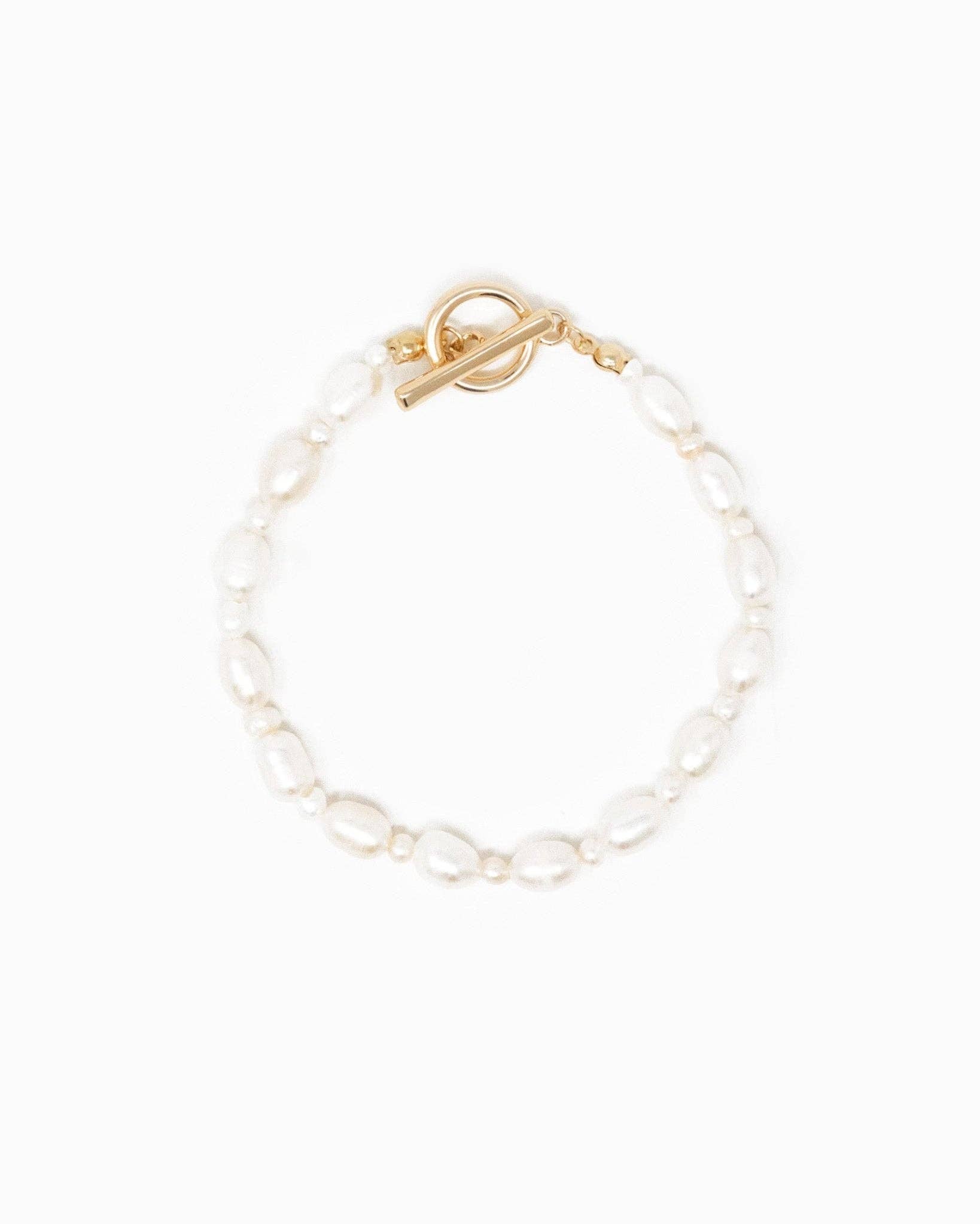 Patterned Acrylic Pearl Toggle Bracelet