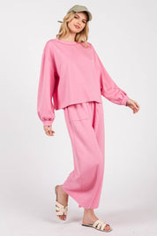 Pink Scuba Top & Pants Set