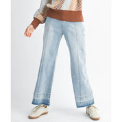 High-Rise Lt Denim Wide Leg Jean