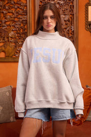 Gray Striped Jesus Patch Sweatshirt