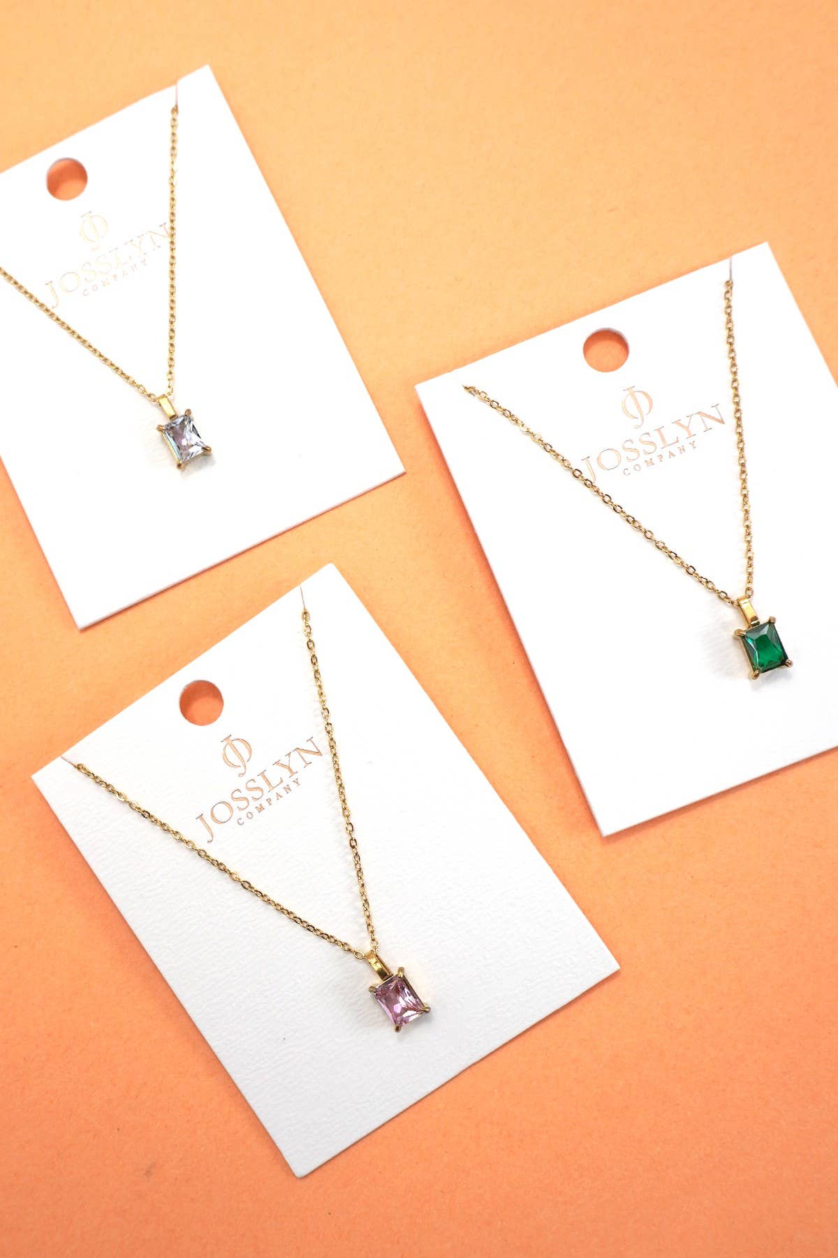 Rose Glass 18K Stainless Steel Necklace