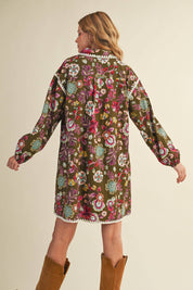 Exclusive Print Blanket Mini Dress