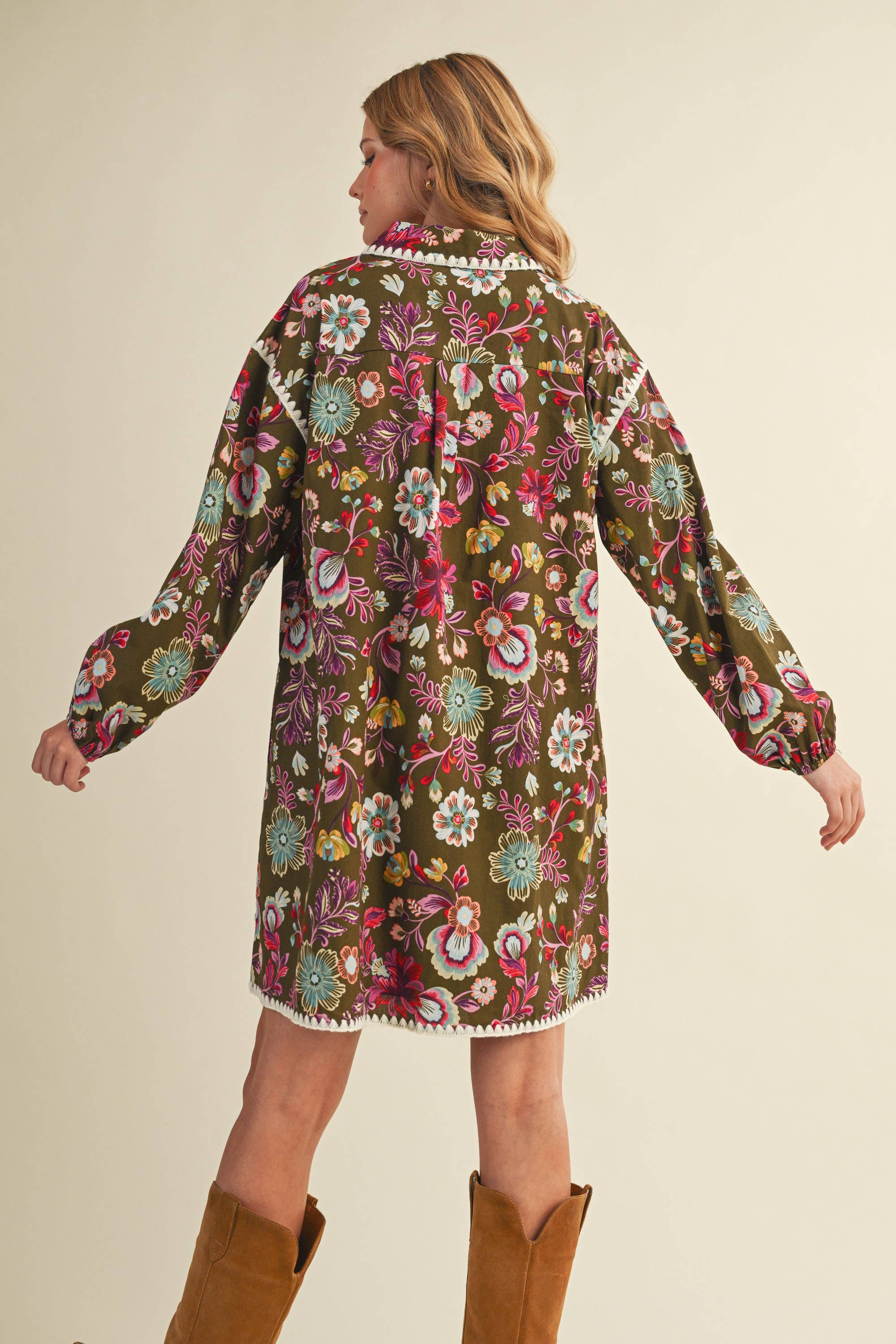 Exclusive Print Blanket Mini Dress