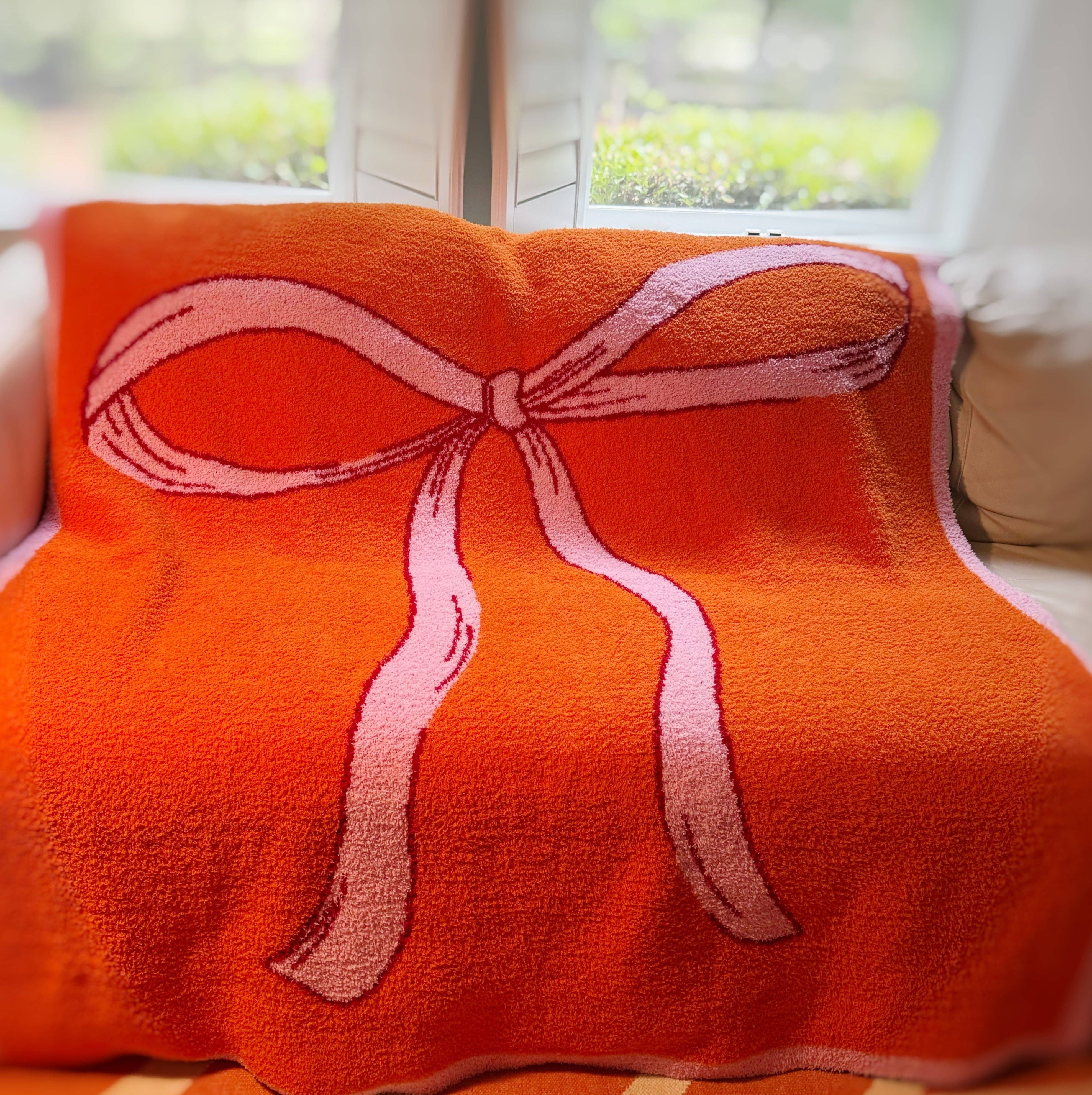 Orange Bow Coziest Blanket