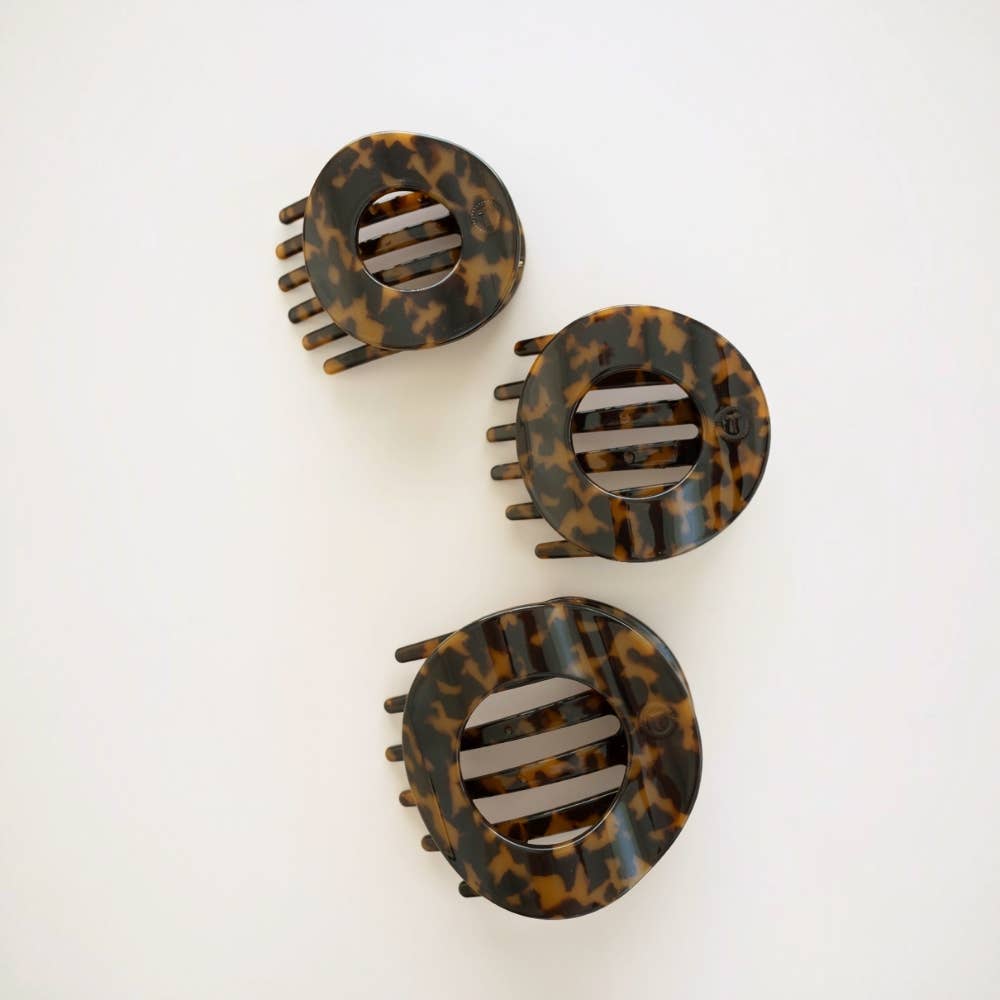 Flat Circle Hair Clip | Large | Tortoise