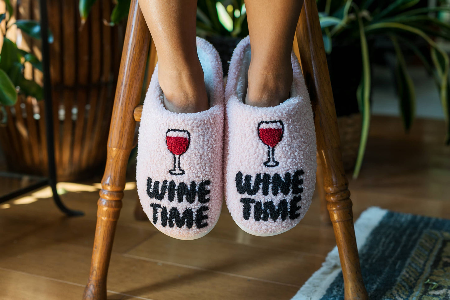 Wine Time Slippers: MIXED 2-S/M AND 2-M/L