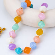 Multicolor Pastel Faceted Bead Necklace