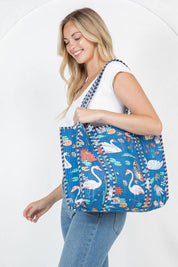 Blue Pond Quilted Tote Bag