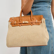Beige Bertha Satchel