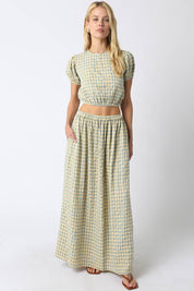 Blue & Yellow Gingham Skirt