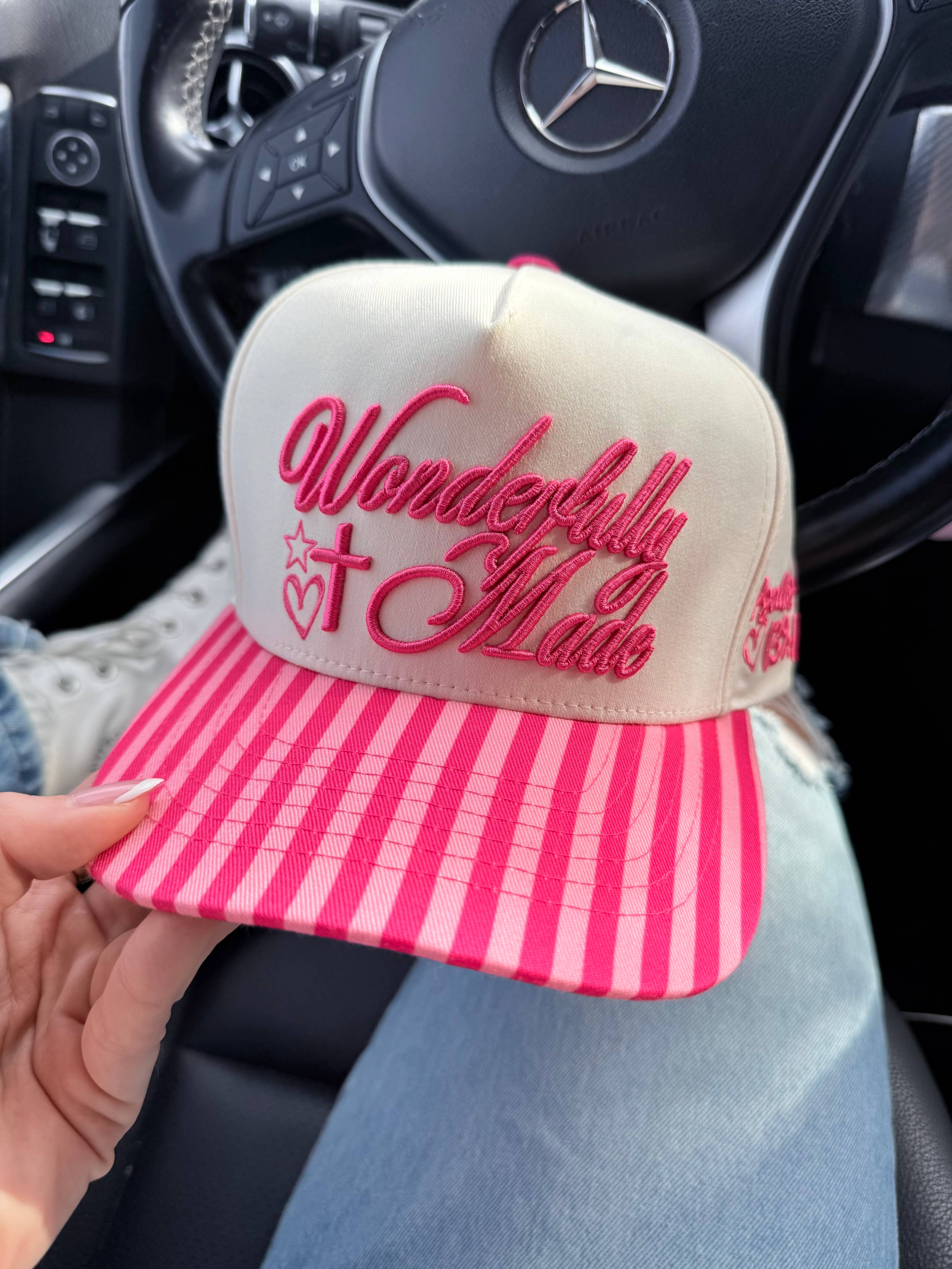 Hot Pink Wonderfully Made trucker hat