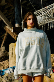 Grey Jesus Camo Mockneck