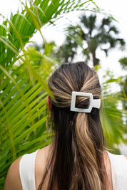 Coconut White Medium Square Flat Hair Clip