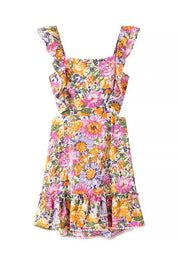 Floral Print Square Neck Mini Dress