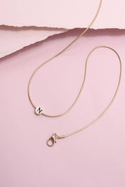 "J" ROUND SNAKE CHAIN INITIAL NECKLACE