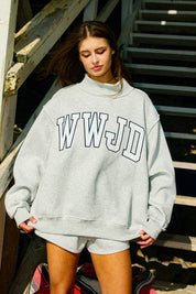 Gray WWJD Mock Neck