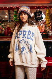 APRES/SKI Reversible MockNeck in 52% Cotton, 48% Polyester