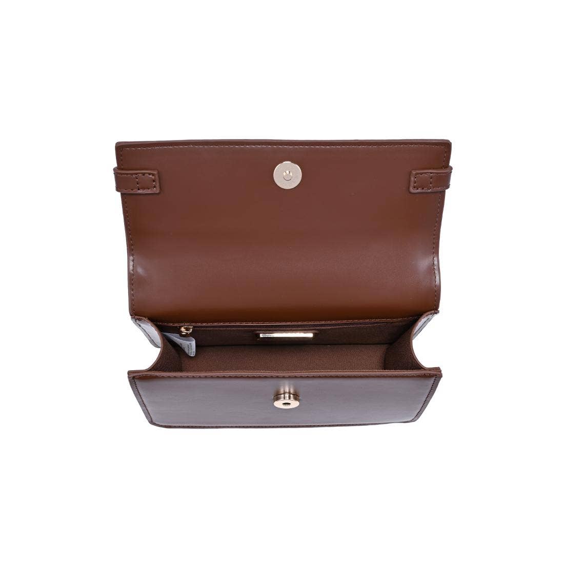 Brown Belted Top Handle Crossbody