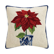 Holiday Chinoiserie Poinsettia Hook Pillow - Sally Eckman Roberts