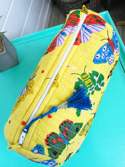 Butterfly Quilted Makeup Bag
