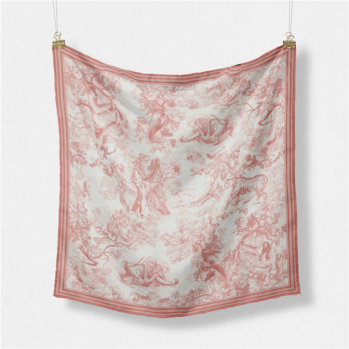 Pink Vintage Versatile Square Scarf showing color: pink