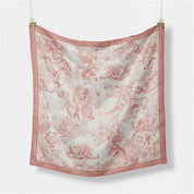 Pink Vintage Versatile Square Scarf showing color: pink