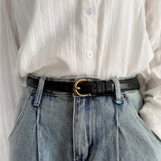 Black Simple Thin Belt