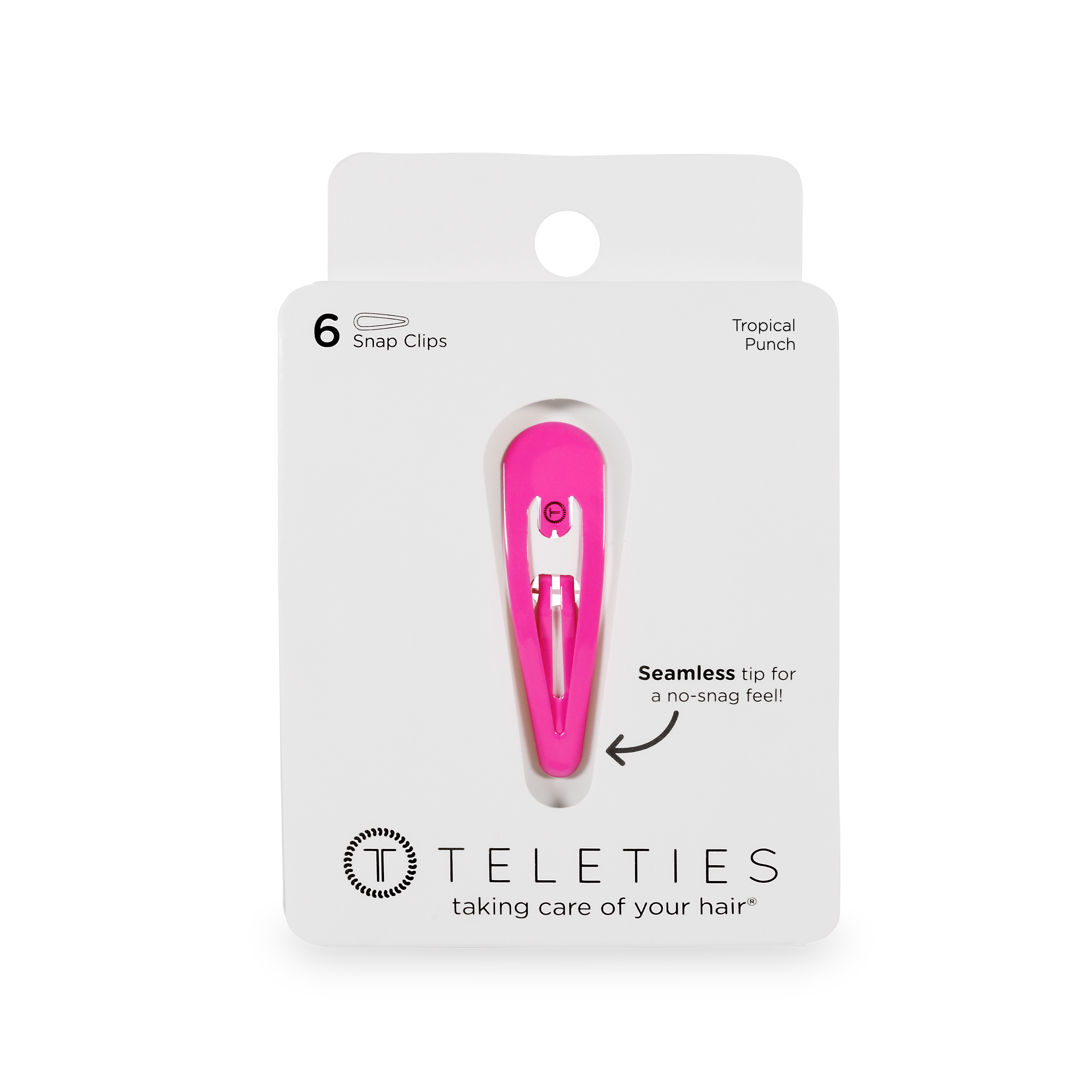 Snap Clip | 6 Count | Tropical Punch — snap clip with a secure click closure and lightweight and hair-friendly