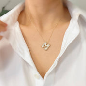 Crystal Bubble Initial Necklace: T