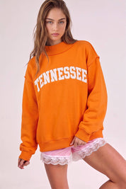 Orange Tennessee Embroidered Mockneck