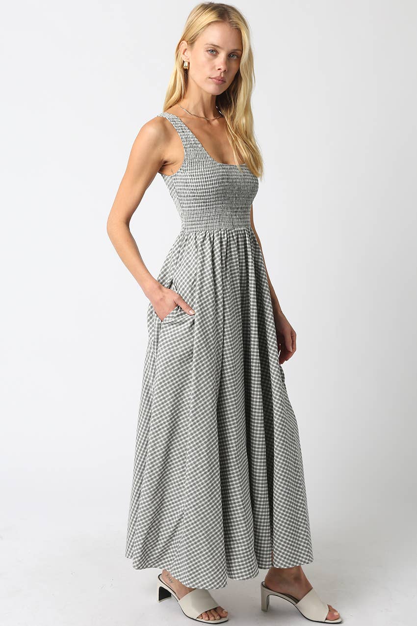 Ella Sleeveless Gingham Maxi Dress