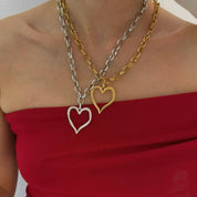 Silver Open Heart Necklace