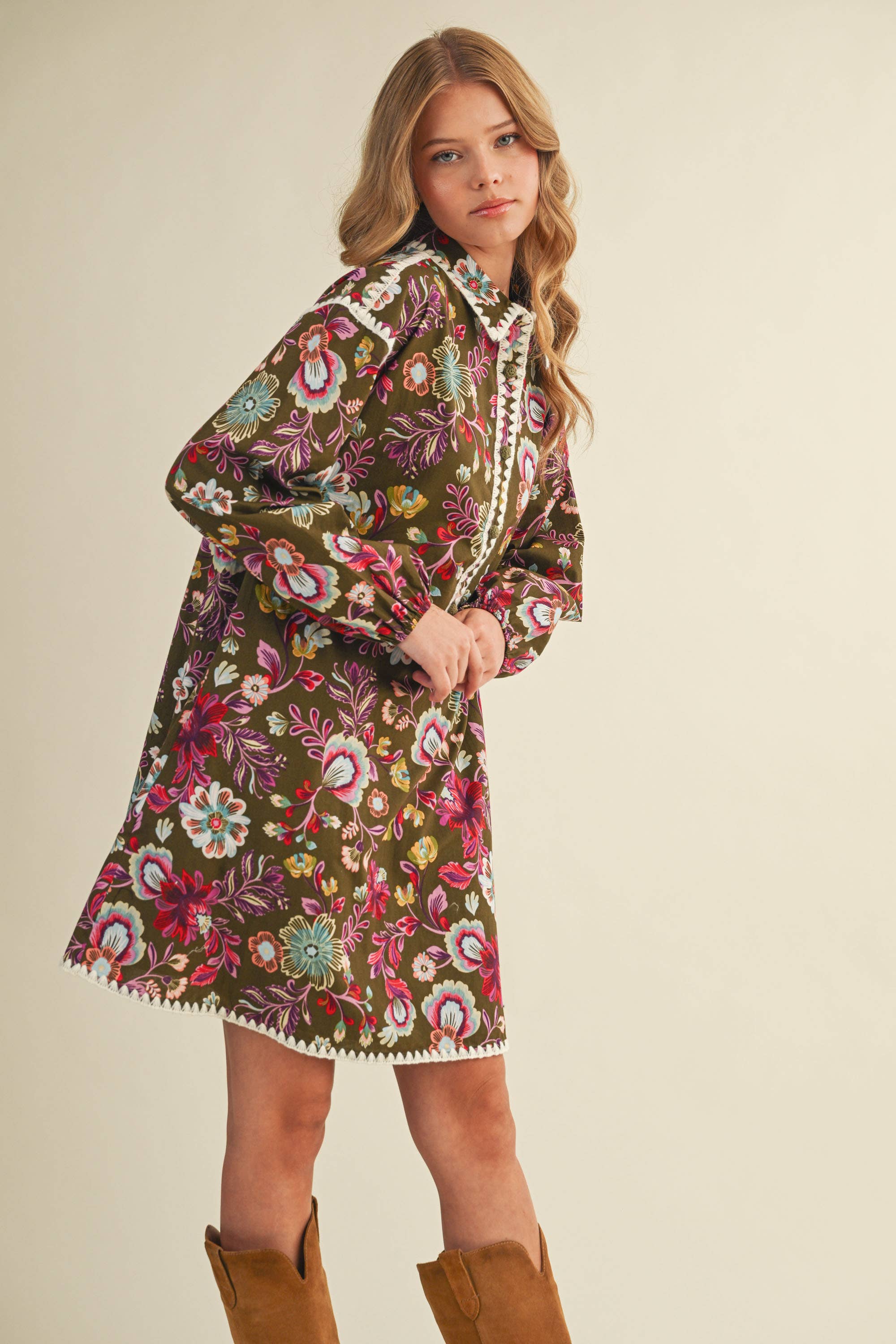 Exclusive Print Blanket Mini Dress