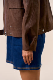 Brown Faux Suede Jacket