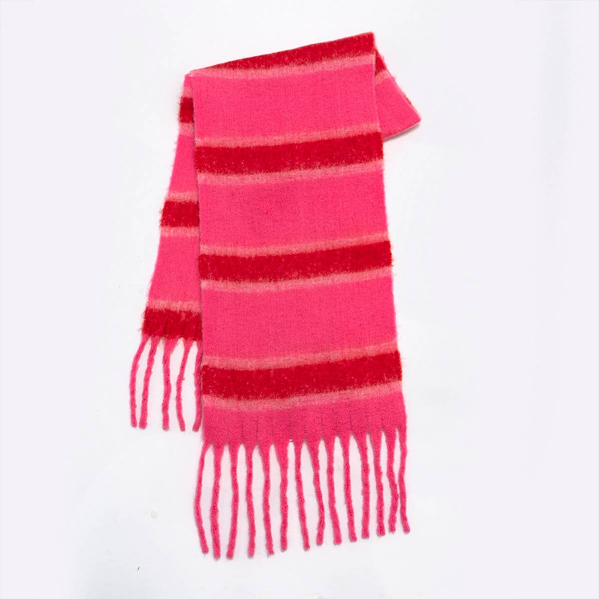 Red Retro Stripe Fleece Scarf — view 7