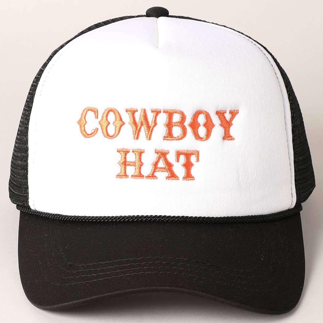 Cowboy Embroidery Trucker Hat