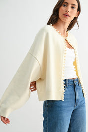 Pearl-Embellished Cardigan