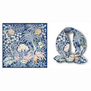 Blue Satin Square Scarf
