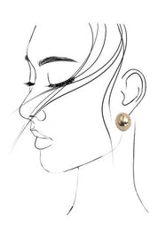 OVAL BALL SHAPE STUD EARRINGS