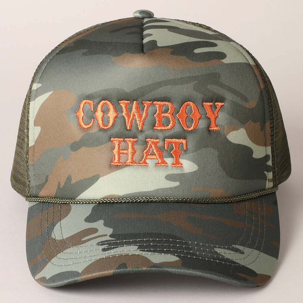 Cowboy Embroidery Trucker Hat