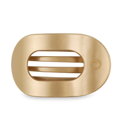 Flat Round Hair Clip | Large | Champagne Toast — rounded oval shape and bendable teeth for a secure yet gentle hold