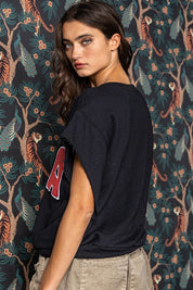 Black USA Graphic Top