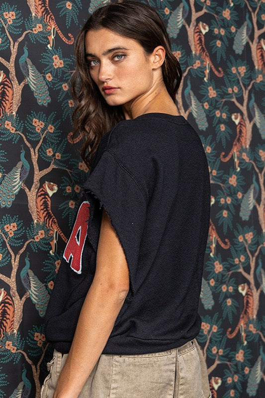 Black USA Graphic Top